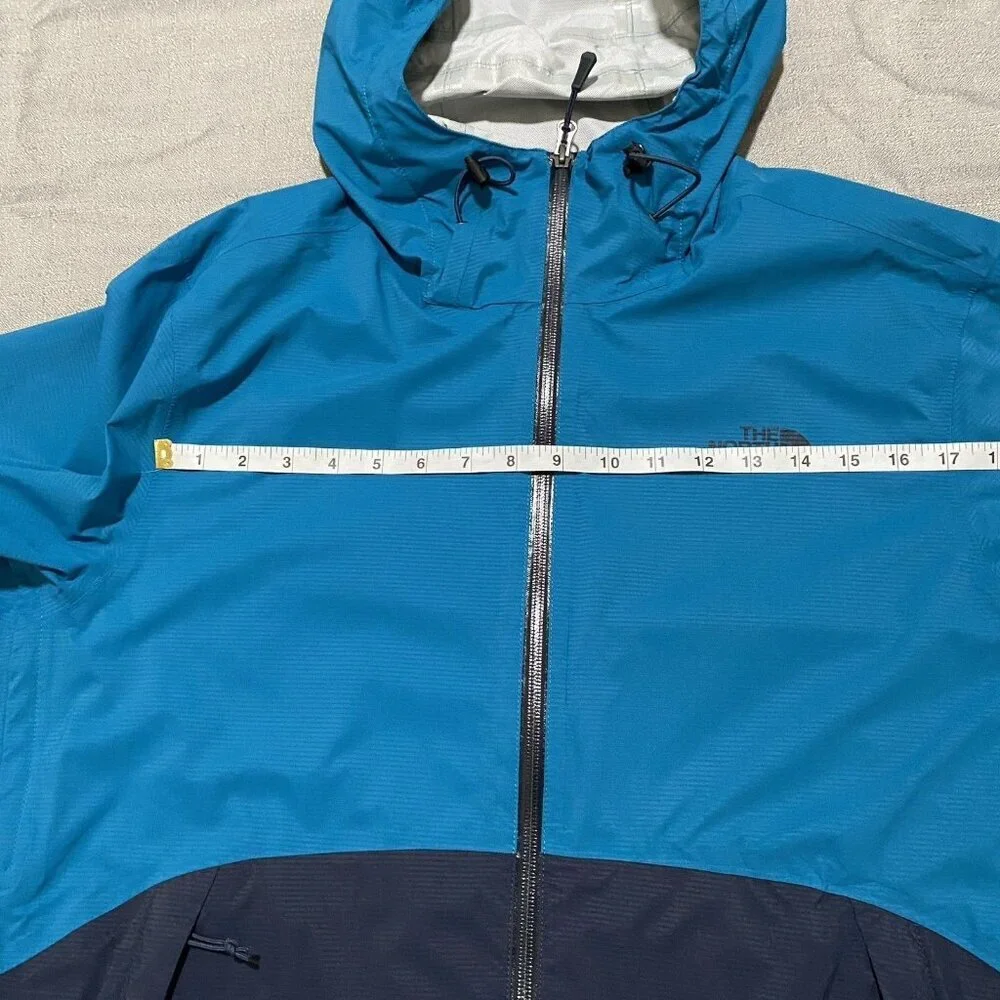 The North Face Windbreaker Jacket Dryvent Rain Hood Men Large Blue Full Zip
